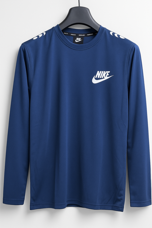 NK Men's Activewear (Dri-Fit) Long Sleeve Tee - Navy Blue