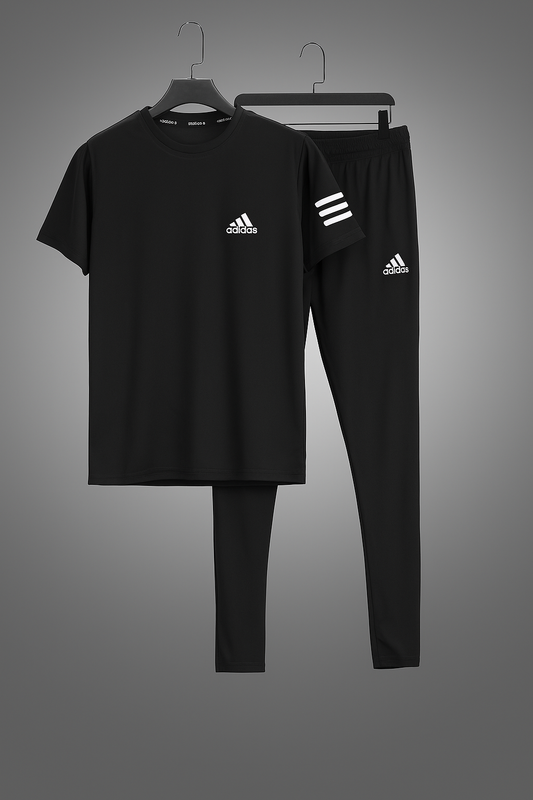 Adds Dri-Fit Athletic Shirt & Trouser Set - Black