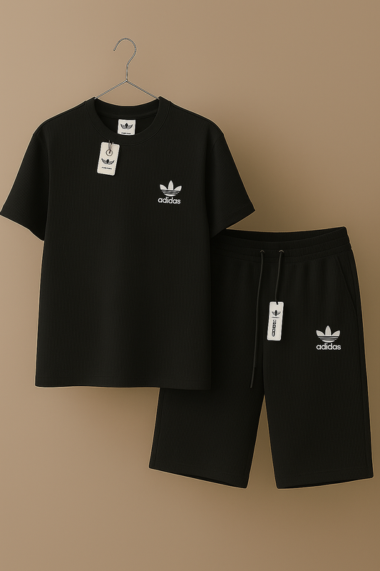 Adds Textured Streetwear Set - Black